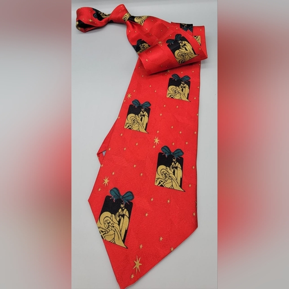 Christmas 100% silk neckware, "All Over Nativity" - Picture 2 of 5